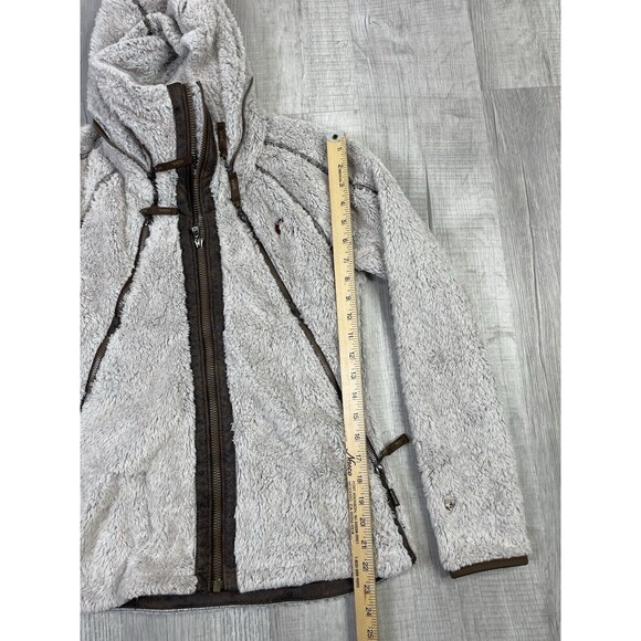 Kuhl Womens Flight High Pile Sherpa Fleece Jacket Size S Stone Hooded Outdoors R - Picture 6 of 9
